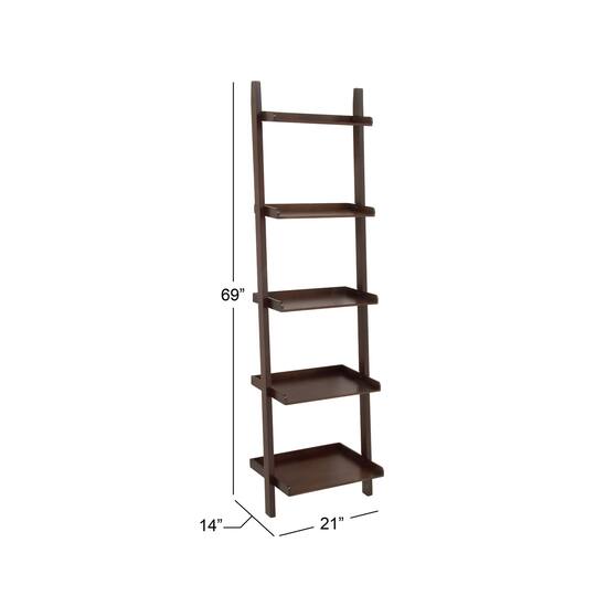 Brown Wood Traditional Shelving Unit, 69 " x 21 " x 14 "